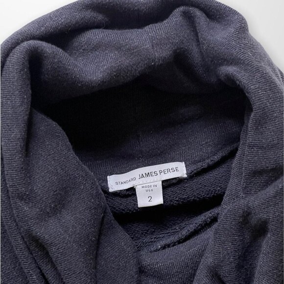 Navy James Perse Sweater Cowl Turtlenck Pullover Sweatshirt Size 2 (Small) - Picture 3 of 5